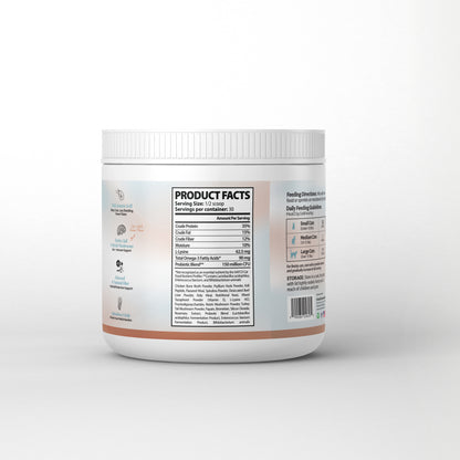 Indoor Cat Multivitamin Food Topper with Omega 3, Probiotics & L-Lysine